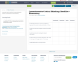 Commitment to Critical Thinking Checklist—Elementary