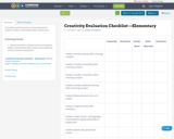 Creativity Evaluation Checklist —Elementary