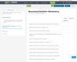 Reasoning Checklist—Elementary