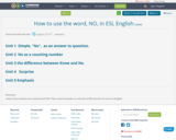 How to use the word, NO, in ESL English