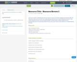Resource Title - Resource Review 2
