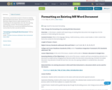 Formatting an Existing MS Word Document