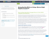 Eating Healthy While in College- (Novice High) English Foundation