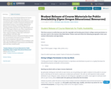 Student Release of Course Materials for Public Availability (Open Oregon Educational Resources)