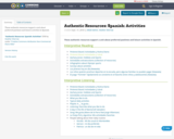 Authentic Resources: Spanish: Activities