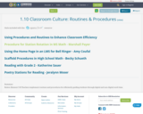 1.10 Classroom Culture: Routines & Procedures