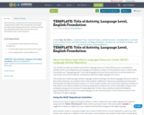 TEMPLATE: Title of Activity, Language Level, English Foundation