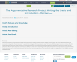 The Argumentative Research Project: Writing the thesis and introduction - Remix4