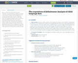 The acquisition of definiteness: Analysis of child language data