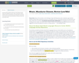 Music, Mandarin Chinese, Novice-Low/Mid