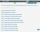 Pharmacology Notes:  Nursing Implications for Clinical Practice
