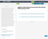 Highline Public Schools Intermediate Word Study Differentiation Guide