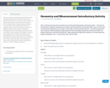 Geometry and Measurement Introductory Activity