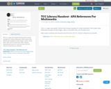 TCC Library Handout - APA References For Multimedia