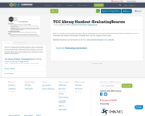 TCC Library Handout - Evaluating Sources