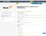 BlendEd Best Practices - Applications of Differentiation