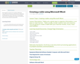 Creating a table using Microsoft Word