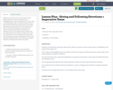 Lesson Plan  - Giving and Following Directions + Imperative Tense