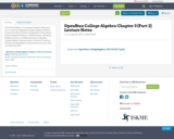 OpenStax College Algebra Chapter 3 (Part 2) Lecture Notes