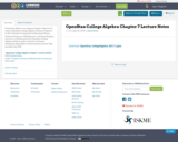 OpenStax College Algebra Chapter 7 Lecture Notes