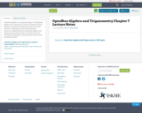 OpenStax Algebra and Trigonometry Chapter 7 Lecture Notes
