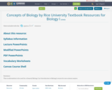 Concepts of Biology by Rice University Textbook Resources for Biology I