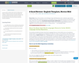 A Good Review- English Template, Novice Mid