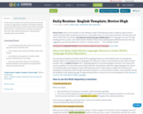 Daily Routine- English Template, Novice High