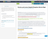 Parties and events, English Template, Novice High