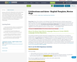 Celebrations and dates -  English Template,  Novice High