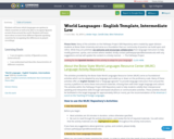 World Languages - English Template, Intermediate Low