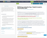 Wellbeing and technology - English template, Intermediate Mid