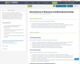 Introduction to Business and Entrepreneurship