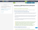 Checklist for CCSS-Aligned Literacy Exemplars