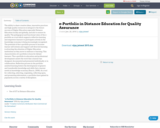 e-Portfolio in Distance Education for Quality Assurance