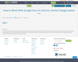 How to Work With Google Docs in Science; Animal Categorization