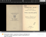 Thornton's Arabic Series Volume IV, Elementary Arabic, Third Reading-Book