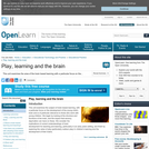 Play, Learning and the Brain