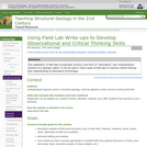 Using Field Lab Write-ups to Develop Observational and Critical Thinking Skills