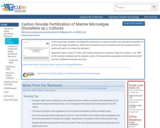 Carbon Dioxide Fertilization of Marine Microalgae (Dunalliela sp.) Cultures