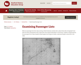 Reading Like a Historian: Examining Passenger Lists