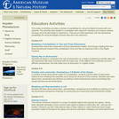 Hayden Planetarium: Educator's Activities