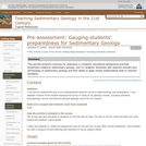 Pre-assessment: Gauging students' preparedness for Sedimentary Geology