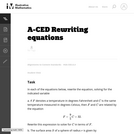 A-CED Rewriting equations