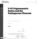 F-TF Trigonometric Ratios and the Pythagorean Theorem