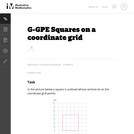 G-GPE Squares on a coordinate grid