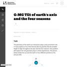 G-MG Tilt of earth's axis and the four seasons