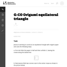 G-CO Origami equilateral triangle