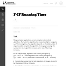F-IF Running Time