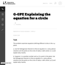 G-GPE Explaining the equation for a circle